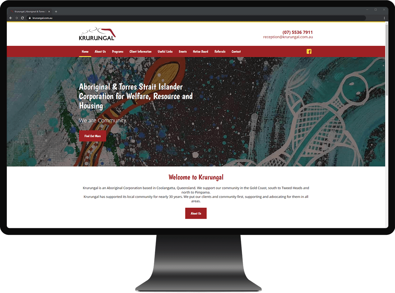 The Krurungal website displayed on a large screen